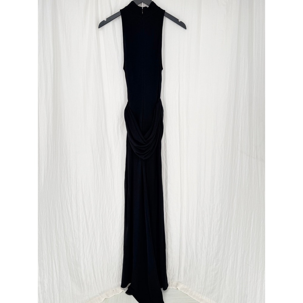Helsa Ophelia Draped High Slit Maxi Dress Black NWOT Small - Picture 12 of 12